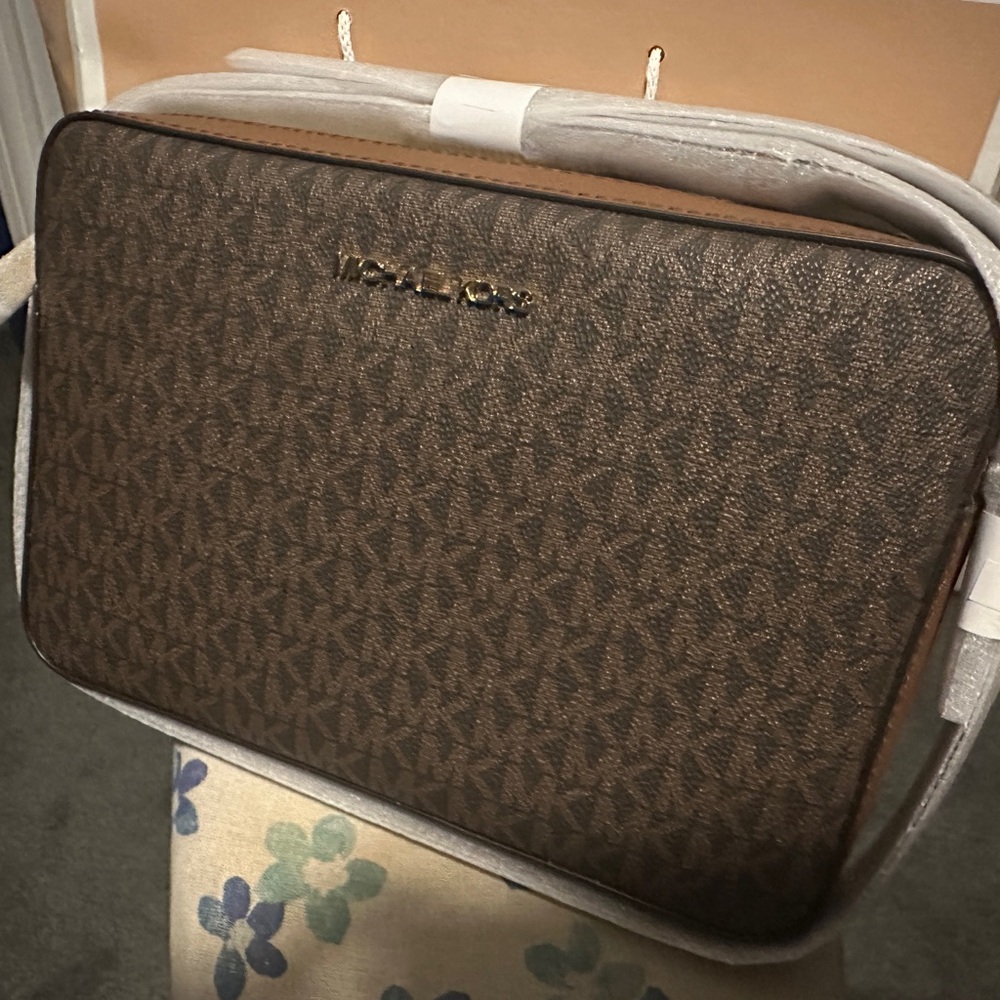 Michael Kors Brown Logo Crossbody Bag - Picture 3 of 5